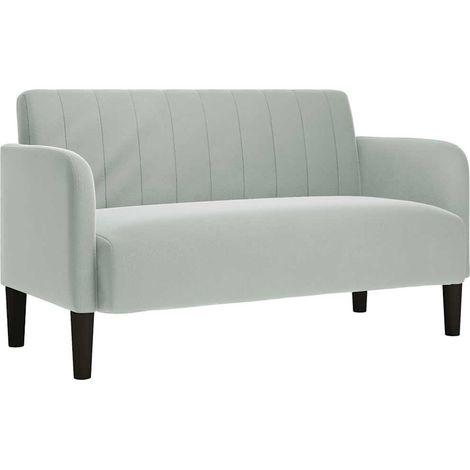 Divano Sofa Divanetto Grigio Chiaro 109 cm in Velluto (1/5)