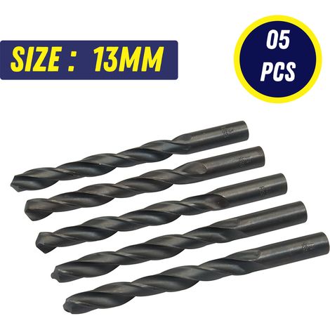 Dapetz ® 10Pcs x 13mm HSS Jobber Drill Bits, Black Twist Drill Bits for Stainless Steel Copper Aluminium Alloy Metal, Wood and Plastics DIN338 (1/5)
