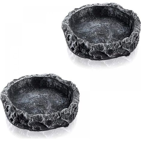 Bol Alimentation Reptiles - Résine Synthétique Sans BPA - 8 cm x 8 cm x 2 cm - Pour Gecko Léopard Lézard Grenouille Serpent Caméléon Tortue - Lot de 2 (1/5)