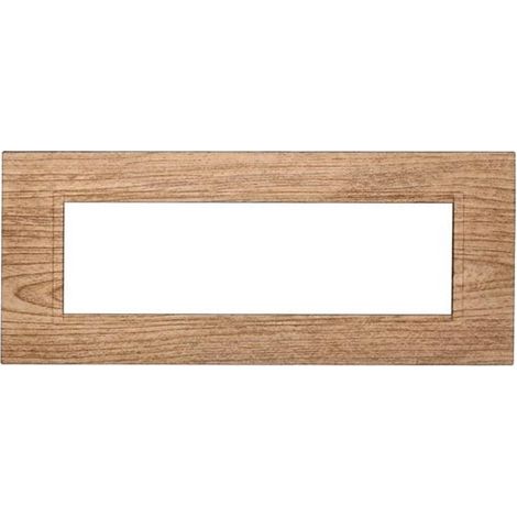 Plaque compatibles Bticino Livinglight 7 modules plastique carré couleur bois clair
