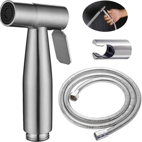 Pulvérisateur Bidet Douchette à Main Bidet Pulvérisateur de Toilettes Kit Douchette WC avec Support et 1,5m Tuyau pour Animaux de Compagnie, Hygiène Personnelle (1/5)