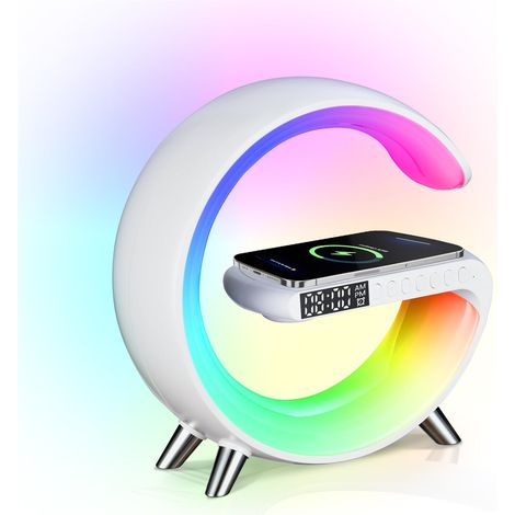 Veilleuse rechargeable sans fil avec haut-parleur Bluetooth intégré. 256 couleurs d'ambiance. Compatible avec une application
