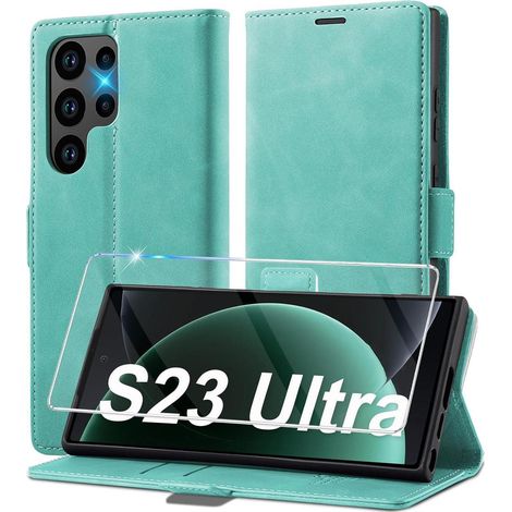 Coque portefeuille cuir pour Samsung S23 Ultra, avec béquille et fermeture magnétique (1/5)