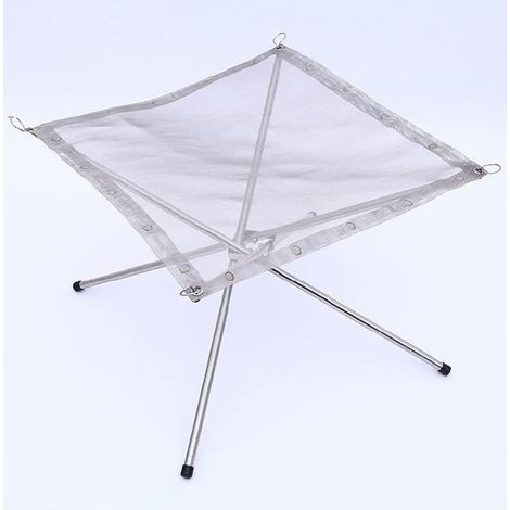 Trépied pour barbecue à charbon de bois haute température avec réchaud réglable (longueur latérale 42 x 42 x hauteur 34 cm) (1/5)