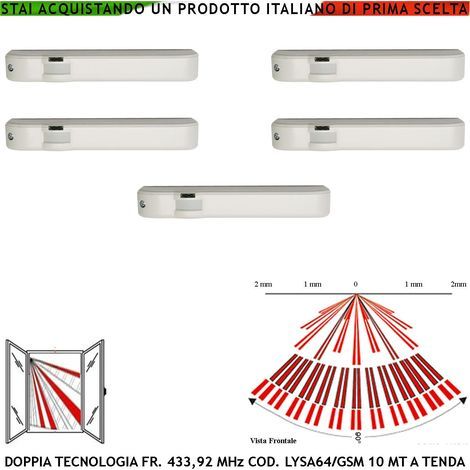 Sensore Scasso Sismico Bianco Via Radio Per Antifurto Contatto Magnetico Contaimpulsi Per Switchallarm Ingresso NC Rilevatori Remoti Furto Codice Sydra SecurLysa Anticollisione Rileva Trapano Apertura (1/5)