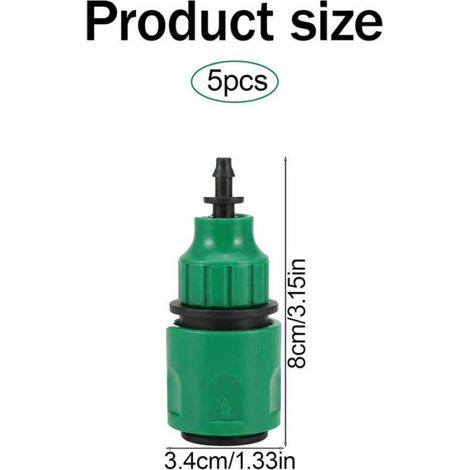 Lot de 5 Raccord tuyau irrigation Plastique 4/7mm et 8/11mm assembleur systeme arrosage entretien jardin (1/5)