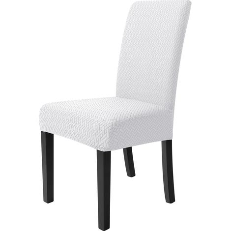 Polsterhülle T aus Fleece mit Jacquard-Muster – Einheitliche weiße Farbe für Innendekoration, Sitzhöhe 45 bis 55 cm – Kompatibel mit Sofa und Sessel