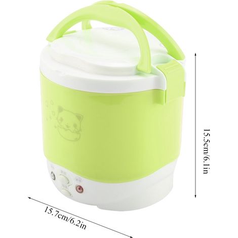 Sartén eléctrica multifuncional para coche de 1 litro, 12 V 100 W, función de cocción rápida, fabricada con material PP apto para uso alimentario (verde). (1/5)