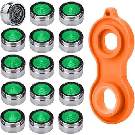 15pcs M24 Water Saving Faucet Aerator Nozzle Kitchen Faucet Aerator Nozzle + 1pcs Universal Mixer Tap Aerator for Kitchen Sink and Bathroom Sink (1/5)