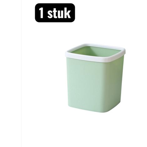 Mini poubelle de bureau carrée avec couvercle pour chambre bureau et espace de travail 1 pièce couleur verte (1/5)
