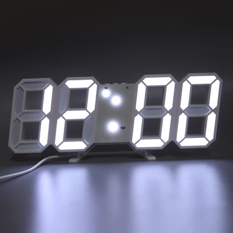 Intelligenter 3D-Digitalwecker, digitale Wanduhr, elektronischer LED-Wecker, kreativer Wecker, Temperaturuhr (1/5)