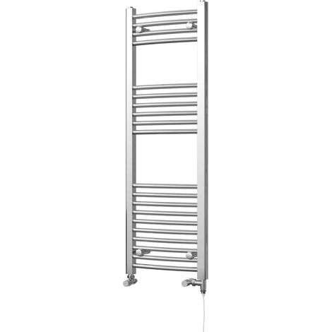 Zennor - Chrome Dual Fuel Towel Rail H1200mm x W400mm Standard - Curved (1/3)