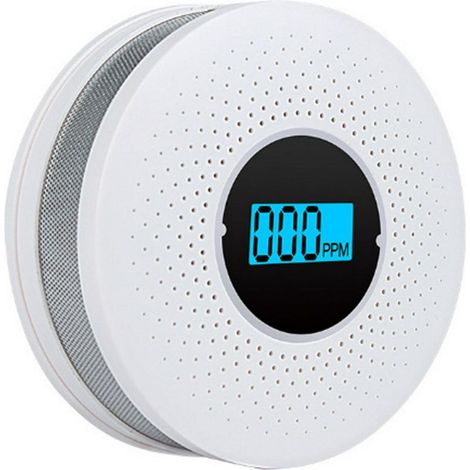 Detector de humo y monóxido de carbono - Con pantalla LCD, funciona con pilas (1/4)