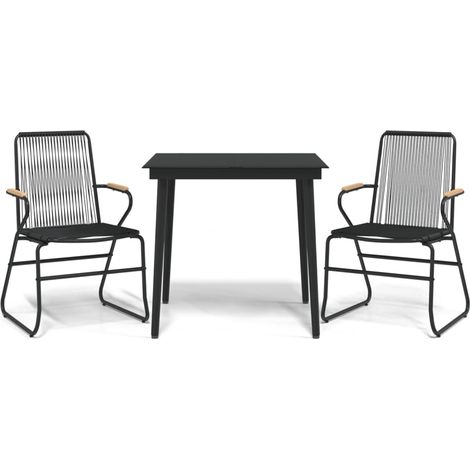 Maison Exclusive - Set da Pranzo da Giardino 3 pz Nero in Rattan PVC