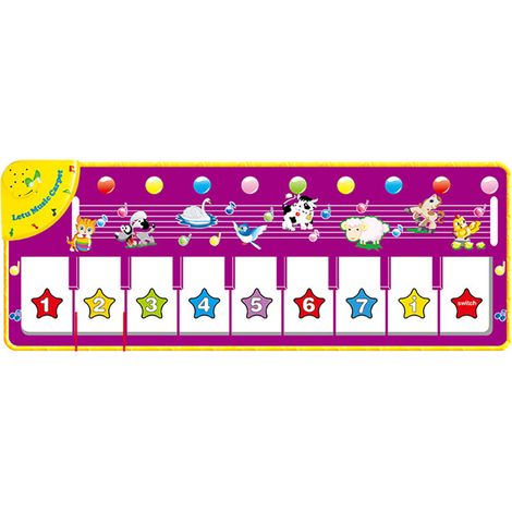 Tapis musical bébé piano avec animaux, tapis de danse moelleux, carpette éducative pour tout-petits garçons filles, jouet d'éveil. (1/5)
