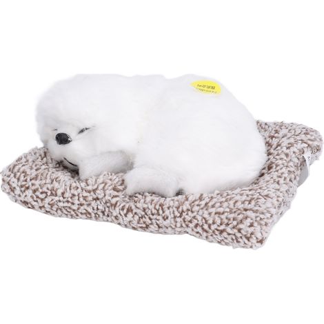 Chien endormi réaliste, adorable chiot endormi, jouet pour enfants, décoration, cadeau pour garçons et filles, pékinois blanc (1/5)