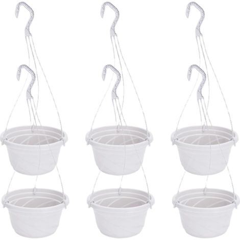 UKCOCO Lot de 6 pots suspendus en plastique clair avec crochets, parfaits pour balcon ou intérieur (1/5)