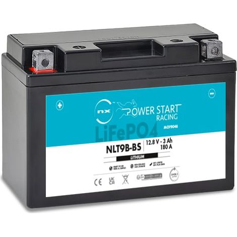 NX - Batterie moto Lithium YT9B-BS /  YT7B-BS / NLT7B-BS 12.8V 3Ah