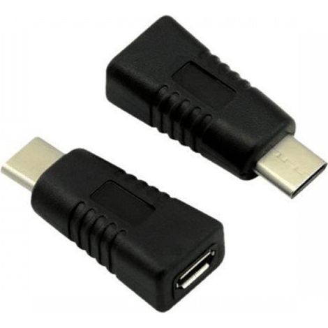 Adaptateur Micro-USB Type B Femelle vers USB-C Mâle - USB 3.1 OTG - Noir - 1 Pièce