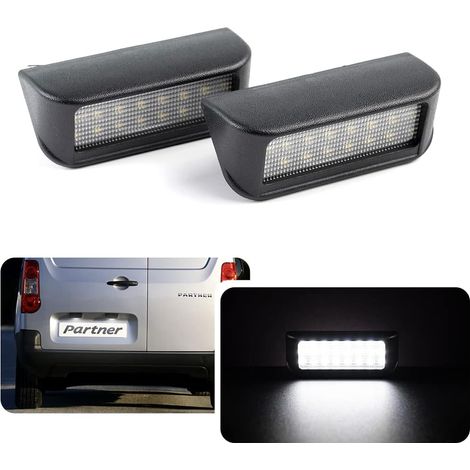 Feux de Plaque LED pour Partner Expert Berlingo Lot de 2 Éclairage Plaque Immatriculation Auto Partner Expert II III Van Berlingo II, OEM: 6340G7 SU001A1285 (1/5)