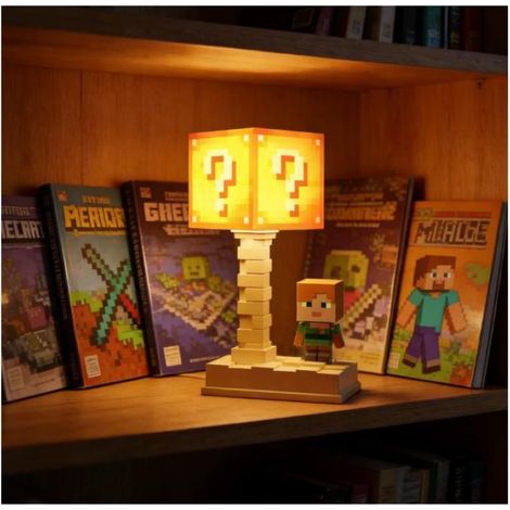 Veilleuse - Lampe décorative en forme de bloc - Lampe d'ambiance pour chevet enfant - Rechargeable par USB - Personnage vert mignon (1/5)