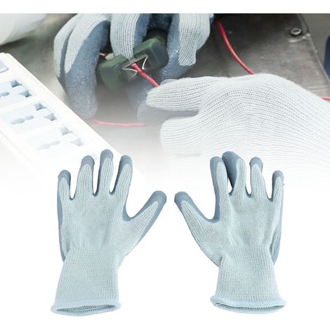 Gants Électricien Haute Sécurité 400V, Résistant Isolant Anti-Shock et Anti-Dérapage, Polyester Coton/Latex, 105g