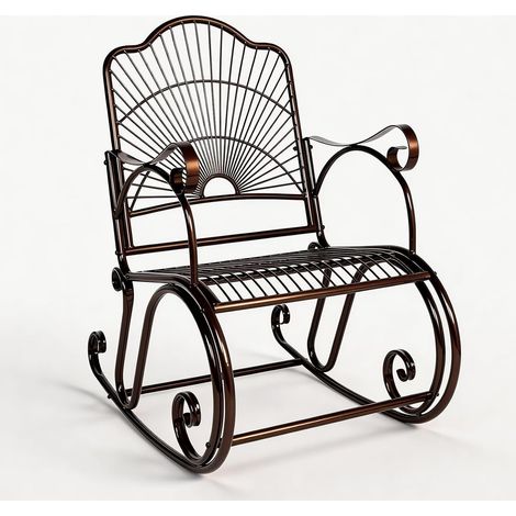 HLC Banc de Jardin Fer Forgé, Banc Exterieur Jardin idéal pour Les Jardins de Balcon, 104×89×61 cm, Fauteuil a Bascule en Fer forgé,antirouille (1/5)