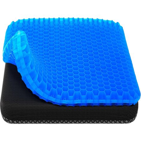 Coussin de siège en gel, coussin de siège rafraîchissant (extra large et épais), design en nid d'abeille respirant, coussin de chaise de bureau/fauteuil roulant/siège de voiture, 30 x 26 x 2 cm (1/5)
