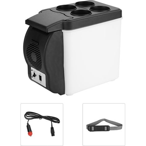 12V 6L Mini Glacière Portable Réfrigérateur Voiture Réchauffeur Boissons Aliments Multifonction Frigo (1/5)
