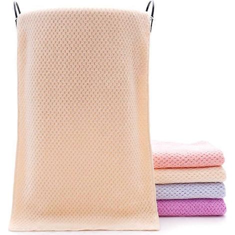 Serviette de bain bébé en velours corail doux et hypoallergénique à carreaux ananas, format carré, pour garçons et filles, 35 x 75 cm.