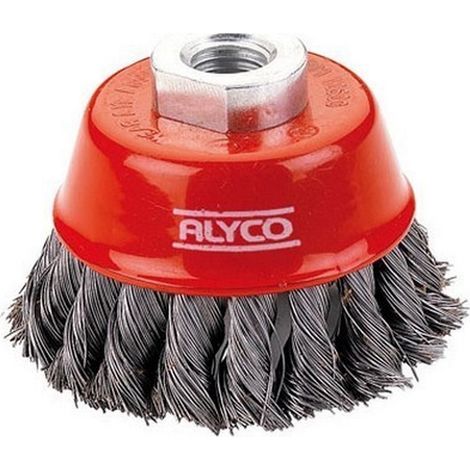 Cepillo Abrasivo Acero Trenzado ALYCO TZ-06 Tipo Taza 75mm (1/2)