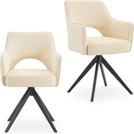 Lot de 2 chaises FLORENCE blanc crème (Lot de 2) (1/4)