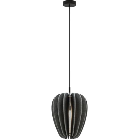 Maytoni Cambio Slim Plafonnier suspendu moderne noir 1xE27 abat-jour gris
