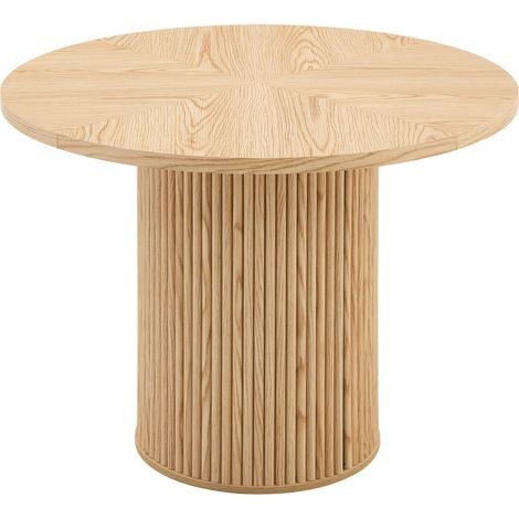 Mesa de comedor redonda de MDF Ø100 cm efecto madera clara 4-6 plazas MODENUIT (1/5)