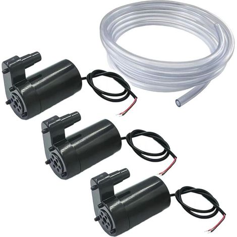 3pcs Mini Pompe Submersible DC 3V 5V - Micro Pompe à Eau Brushless Avec 3M Tuyau Transparent pour Aquarium, Jardin, Plante, Fleur (1/4)