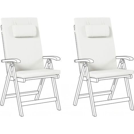Sitzauflagen 2er Set JAVA/AMANTEA PREMIUM 50 x 71 cm Cremeweiß