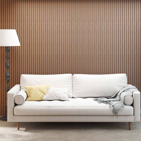 3Pcs Decorative Acoustic Slat Wall Panels And Dark Oak MDF 2400x600mm (1/5)