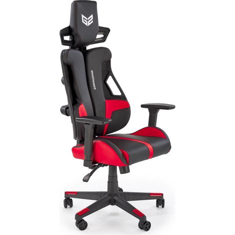 Fauteuil de gaming bicolore noir et rouge en cuir écologique Viper (1/5)