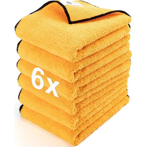 Mikrofasertücher Auto 6er-Pack, doppellagig, fusselfrei, saugfähig, 60x40cm (1/5)