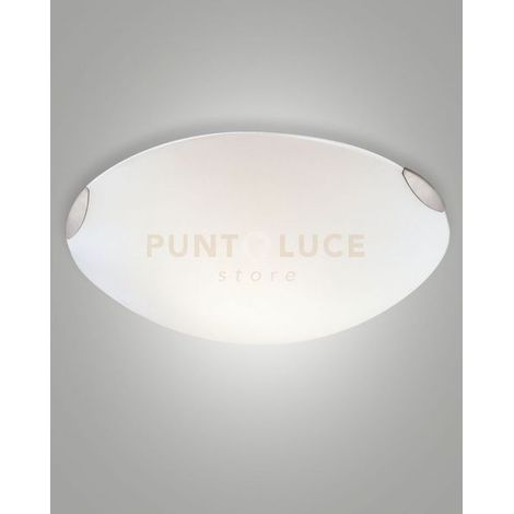 FOX PLAFONIERA D.50 BIANCO 3 LUCI ATTACCO E27  IN METALLO E VETRO