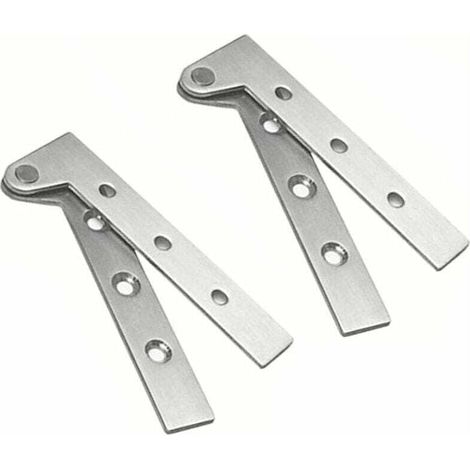 [NEVER USED] Set of 2 Stainless Steel Hidden Door Pivot Hinges 360 Degree Rotation, 4 Inch Offset Knife Hinges, Concealed Pivot Hinge, Brushed Silver, (1/4)