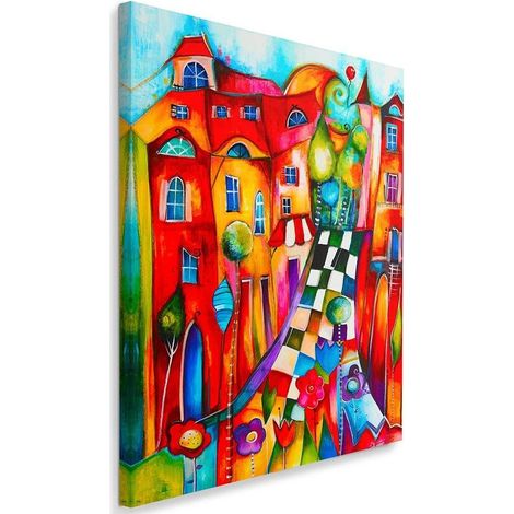 Stampa su tela, Città  colorata - 60x90 (1/4)