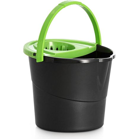 DECH cubo escurridor redondo negro nice 12l , Cubo con escurridor negro Nice 12L. -Marca: Dech. -Diseñados para uso doméstico, la combinación de colores le confieren un aspecto mod (1/5)