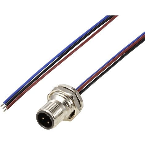 TRU COMPONENTS TC-12833060 Sensor/Aktor Einbaustecker M12 Stecker, Einbau 0.5 m Polzahl Sensoren: 3