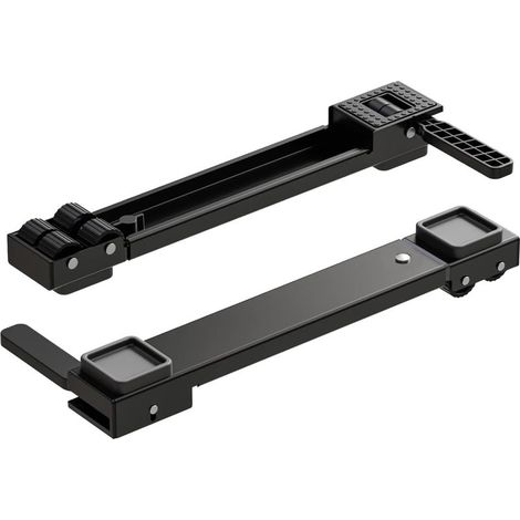 Noir 2 pièces Base de Machine à Laver réglable,50cm 81cm support frigo,Socle pour machines à laver, sèche linge et réfrigérateurs.Protège les sols,Net (1/5)