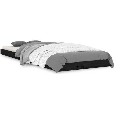 Maison Exclusive - Massivholzbett Schwarz 75x190 cm Kiefer (1/5)