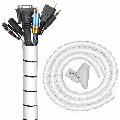 Kabelmanagementsystem, 22 mm, 10 m, Spiralkabelabdeckung, Kabelbinder, flexibler DIY-Kabelschutz für den Home-Office-PC-TV-Kabel-Organizer (1/4)