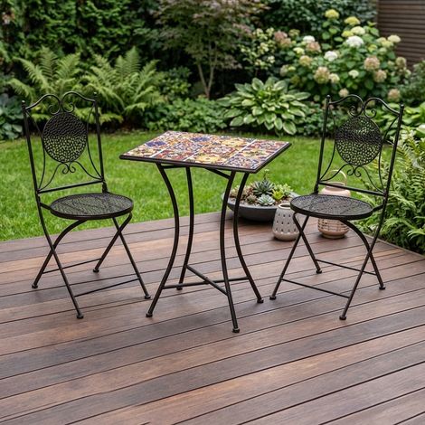 Mosaic Rectangular 2 Seater Bistro Set (1/2)