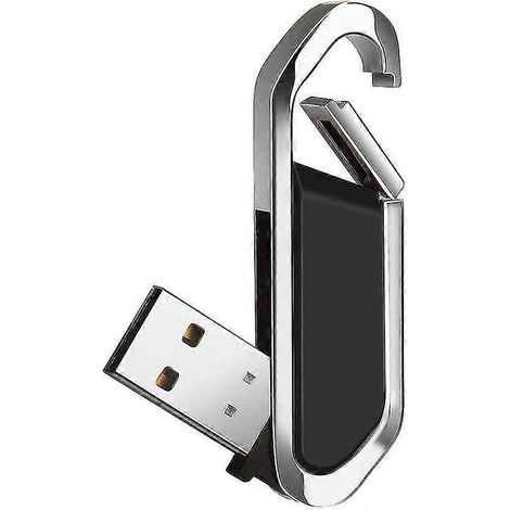 Clé USB 64 Go portable avec porte-clés USB 2.0 pour le stockage externe de données, noire (1/5)