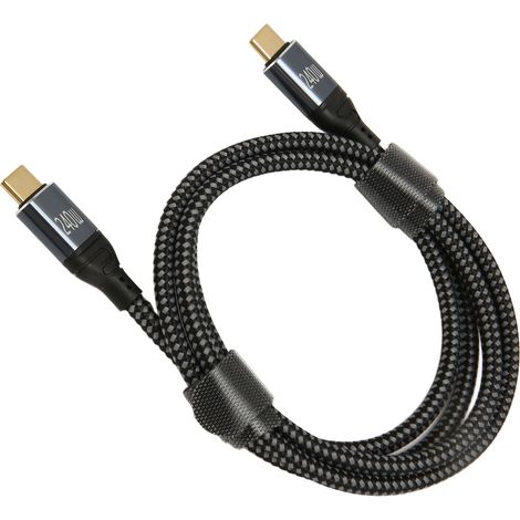 Câble USB-C vers USB-C 240 W PD3.1, charge rapide, puce E Mark, 480 Mbps, rallonge USB-C mâle-mâle de 1 m pour tablette (1/5)